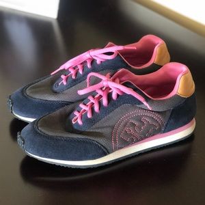 Cute pink and blue Tory Burch sneakers!